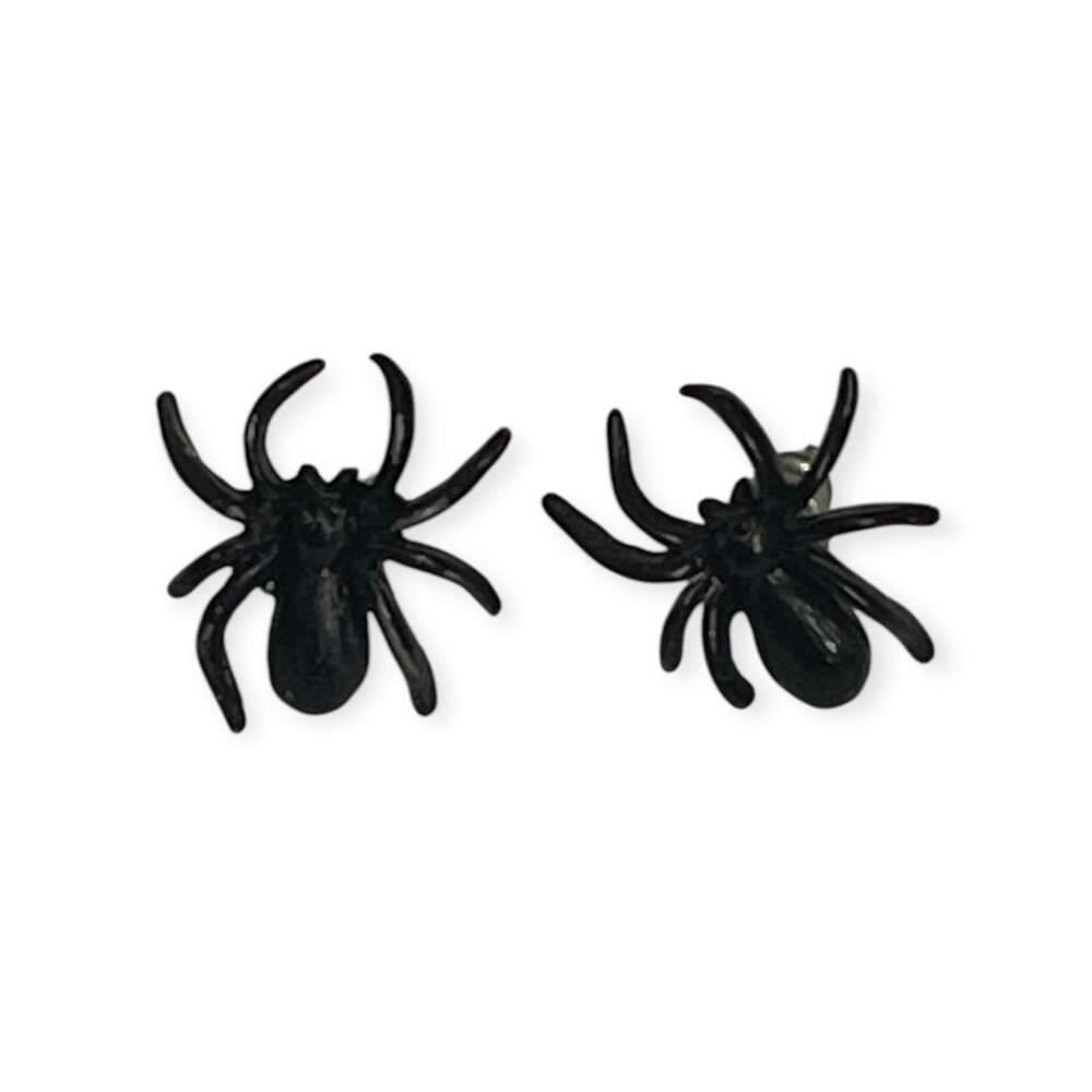 Vintage Avon, black spider stud earrings
